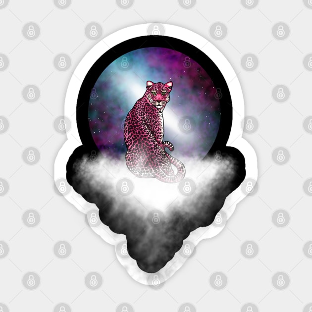 Space Leopard Sticker by prettyinink